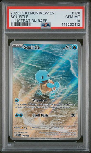 2023 POKEMON MEW EN-151 #170 SQUIRTLE ILLUSTRATION RARE psa 10