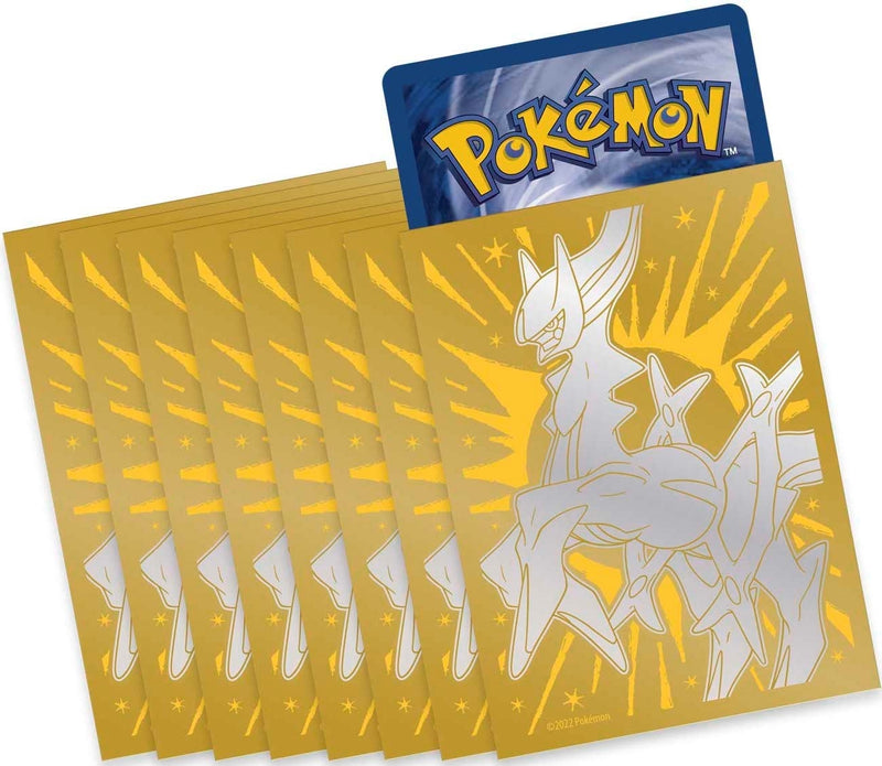 Image for Pokemon TCG: Brilliant Stars Pokemon Center Exclusive Elite Trainer Box Card Sleeves - Gold Arceus (65 Pack) - Card Sleeves
