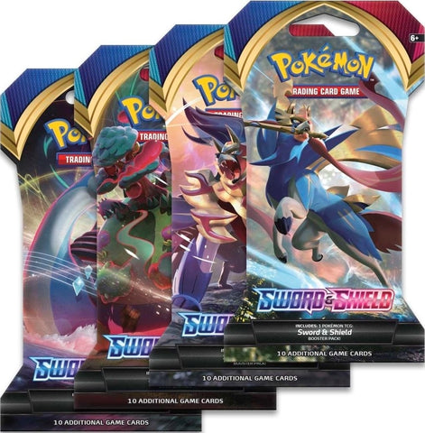 Image for Sword And Shield Base Set Sleeved Booster Pack Art Bundle [Set of 4] - Pokemon