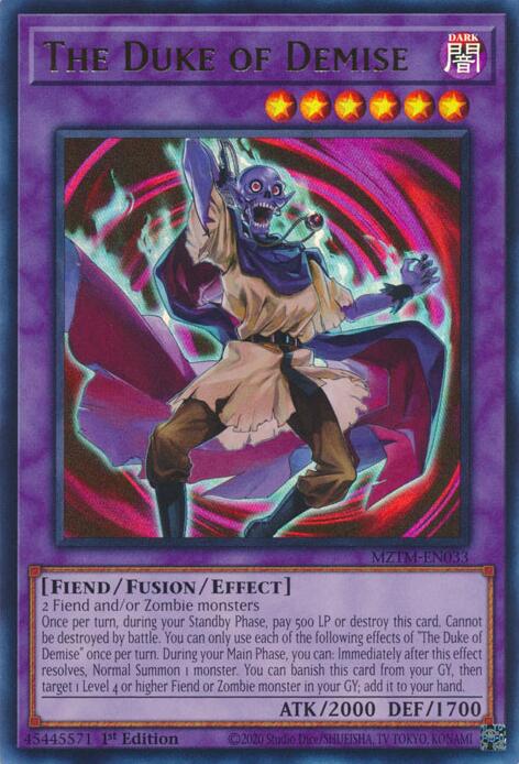The Duke of Demise [MZTM-EN033] Ultra Rare