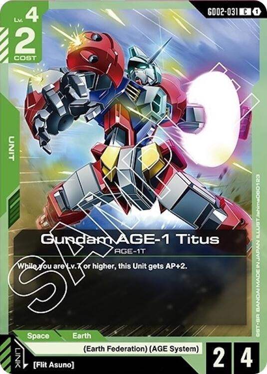 Image for Gundam AGE-1 Titus (GD02-031) (Dual Impact) - Gundam Card Game