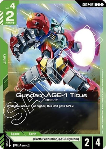 Image for Gundam AGE-1 Titus (GD02-031) (Dual Impact) - Gundam Card Game