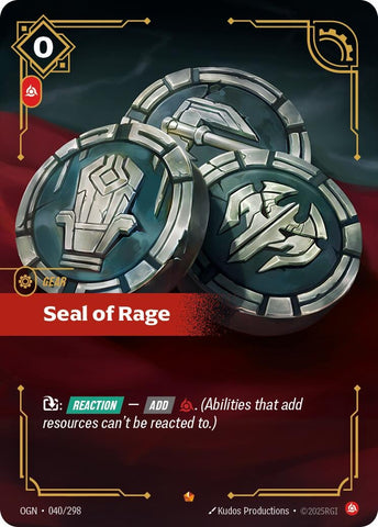 Image for Seal of Rage (040/298) (Origins) - Riftbound: League of Legends Trading Card Game