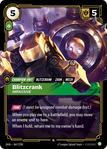 Image for Blitzcrank - Impassive (067/298) (Origins) - Riftbound: League of Legends Trading Card Game