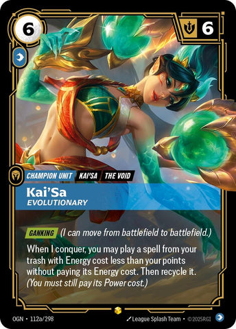 Image for Kai'Sa - Evolutionary (Alternate Art) (112a/298) (Origins) - Riftbound: League of Legends Trading Card Game