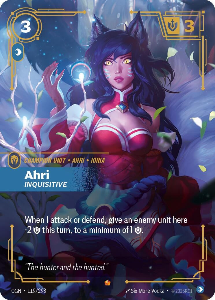 Image for Ahri - Inquisitive (119/298) (Origins) - Riftbound: League of Legends Trading Card Game