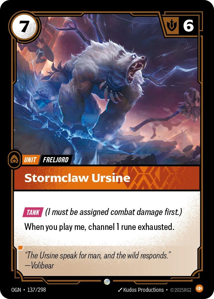 Image for Stormclaw Ursine (137/298) (Origins) - Riftbound: League of Legends Trading Card Game