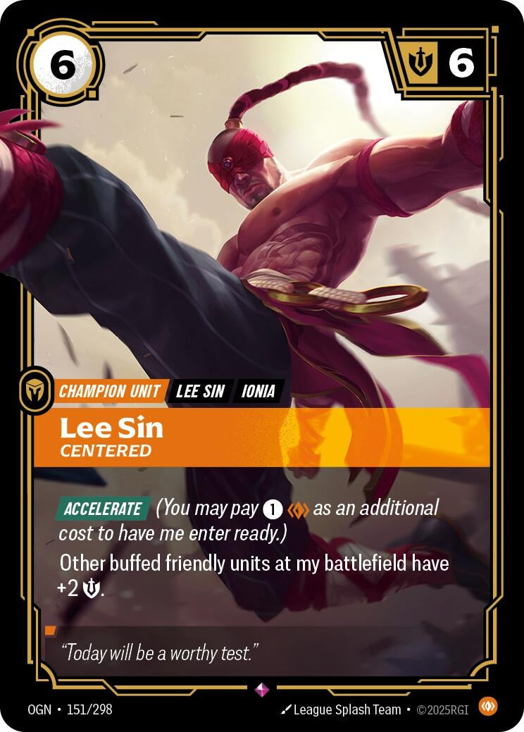 Image for Lee Sin - Centered (151/298) (Origins) - Riftbound: League of Legends Trading Card Game