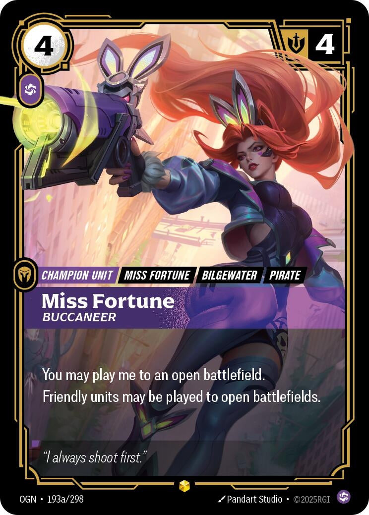 Image for Miss Fortune - Buccaneer (Alternate Art) (193a/298) (Origins) - Riftbound: League of Legends Trading Card Game