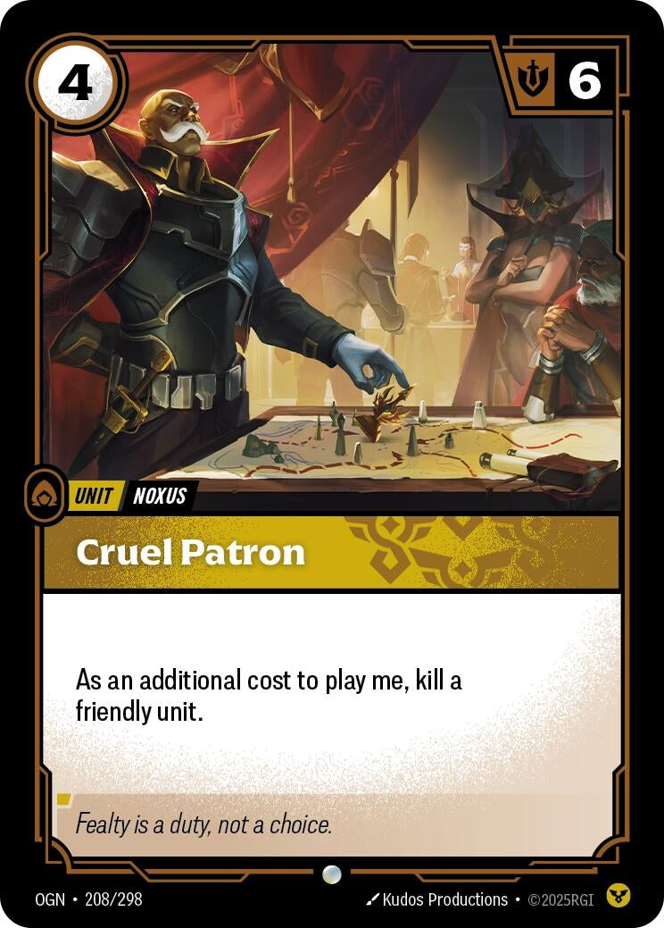 Image for Cruel Patron (208/298) (Origins) - Riftbound: League of Legends Trading Card Game