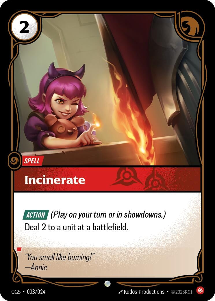 Image for Incinerate (003/024) (Origins: Proving Grounds) - Riftbound: League of Legends Trading Card Game
