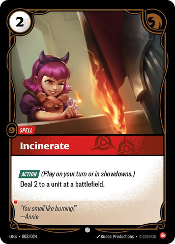 Image for Incinerate (003/024) (Origins: Proving Grounds) - Riftbound: League of Legends Trading Card Game