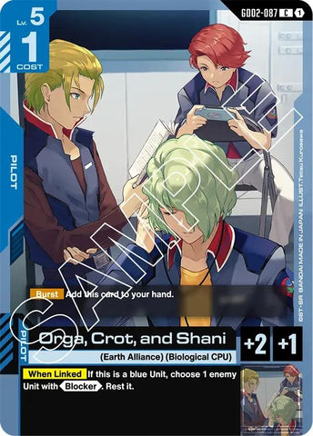 Image for Orga, Crot, and Shani (GD02-087) (Dual Impact) - Gundam Card Game