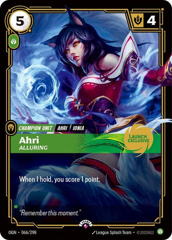 Image for Ahri - Alluring (Launch Exclusive) (066/298) (Riftbound Promotional Cards) - Riftbound: League of Legends Trading Card Game