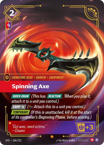 Image for Spinning Axe (186/221) (Spiritforged) - Riftbound: League of Legends Trading Card Game