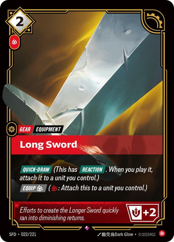 Image for Long Sword (022/221) (Spiritforged) - Riftbound: League of Legends Trading Card Game