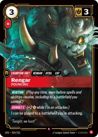 Image for Rengar - Pouncing (025/221) (Spiritforged) - Riftbound: League of Legends Trading Card Game