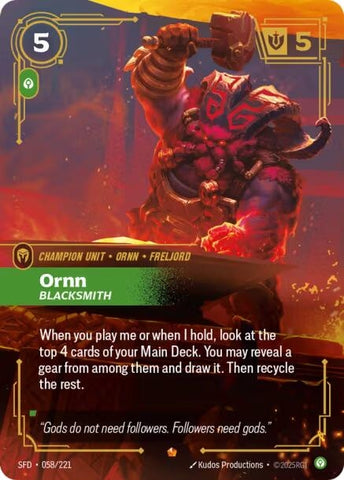 Image for Ornn - Blacksmith (058/221) (Spiritforged) - Riftbound: League of Legends Trading Card Game