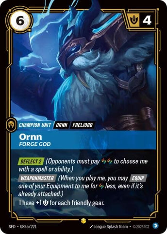 Image for Ornn - Forge God (Alternate Art) (085a/221) (Spiritforged) - Riftbound: League of Legends Trading Card Game