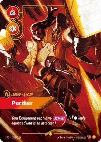 Image for Lucian - Purifier (Overnumbered) (241/221) (Spiritforged) - Riftbound: League of Legends Trading Card Game