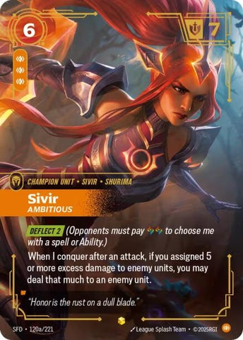 Image for Sivir - Ambitious (Alternate Art) (120a/221) (Spiritforged) - Riftbound: League of Legends Trading Card Game