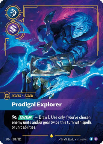 Image for Ezreal - Prodigal Explorer (Overnumbered) (248/221) (Spiritforged) - Riftbound: League of Legends Trading Card Game
