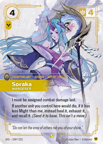 Image for Soraka - Wanderer (Signature) (239*/221) (Spiritforged) - Riftbound: League of Legends Trading Card Game