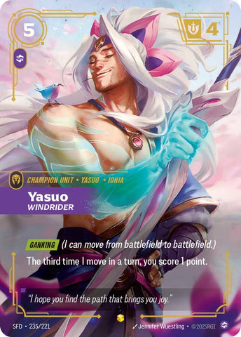 Image for Yasuo - Windrider (Overnumbered) (235/221) (Spiritforged) - Riftbound: League of Legends Trading Card Game
