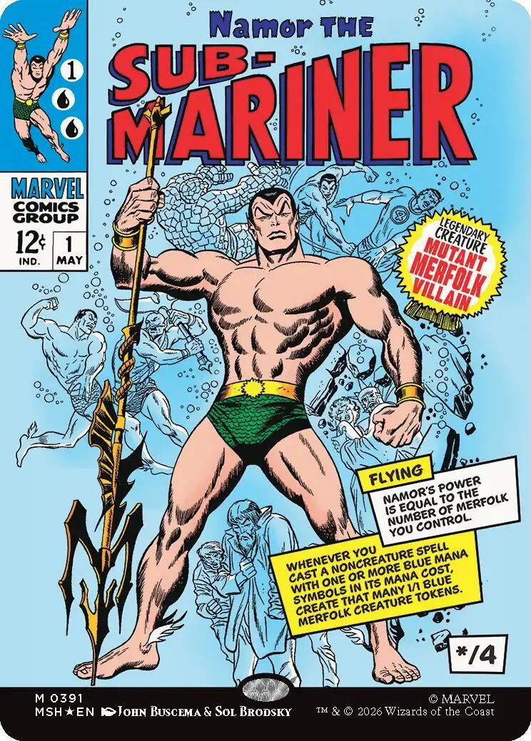 Image for Namor The Sub-Mariner (Borderless) (391) (Marvel Super Heroes) - Magic: The Gathering