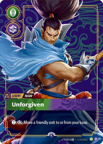 Image for Yasuo, Unforgiven (Metal) (Best Of) (259/298) (Riftbound Organized Play Promotional Cards) (OPP) - Riftbound: League of Legends Trading Card Game