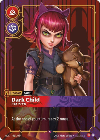 Image for Annie, Dark Child (Metal) (Best Of) (017/024) (Riftbound Organized Play Promotional Cards) (OPP) - Riftbound: League of Legends Trading Card Game