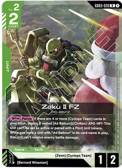 Image for Zaku II FZ (GD03-020) (Steel Requiem) - Gundam Card Game