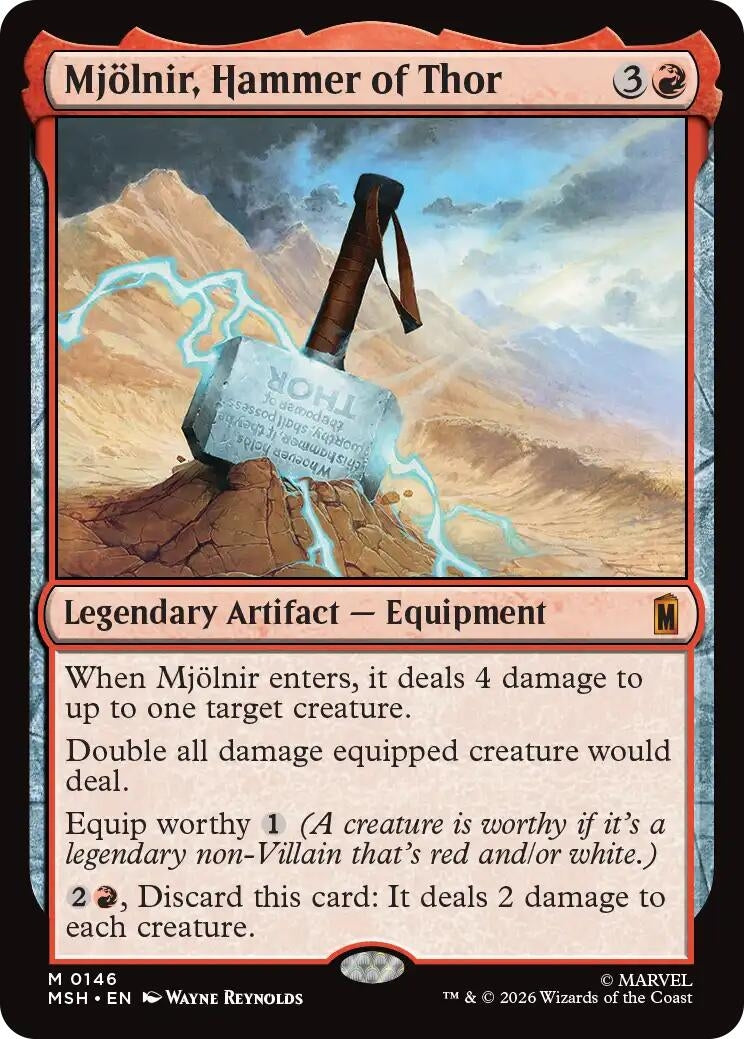 Image for Mjolnir, Hammer of Thor (146) (Marvel Super Heroes) - Magic: The Gathering
