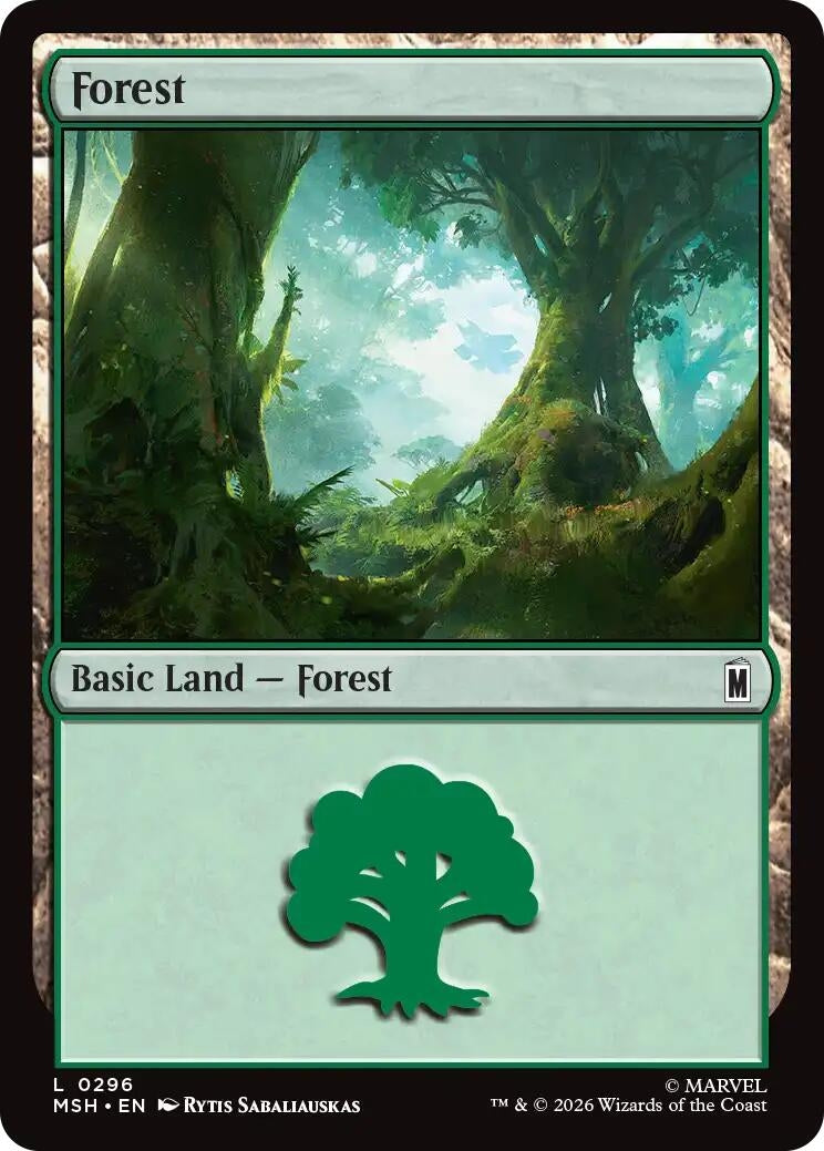 Image for Forest (0296) (296) (Marvel Super Heroes) - Magic: The Gathering