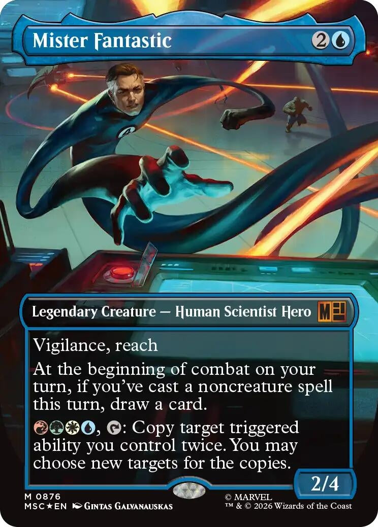 Image for Mister Fantastic (Borderless) (Surge Foil) (876) (Commander: Marvel Super Heroes) - Magic: The Gathering