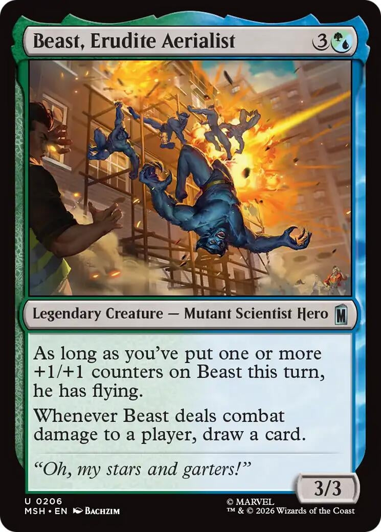 Beast, Erudite Aerialist (206) (Marvel Super Heroes)