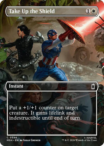 Take Up the Shield (Borderless) (348) (Marvel Super Heroes)