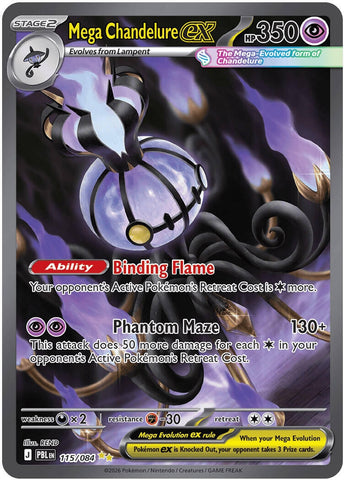 Image for Mega Chandelure ex (115/084) (ME05: Pitch Black) (ME05) - Pokemon