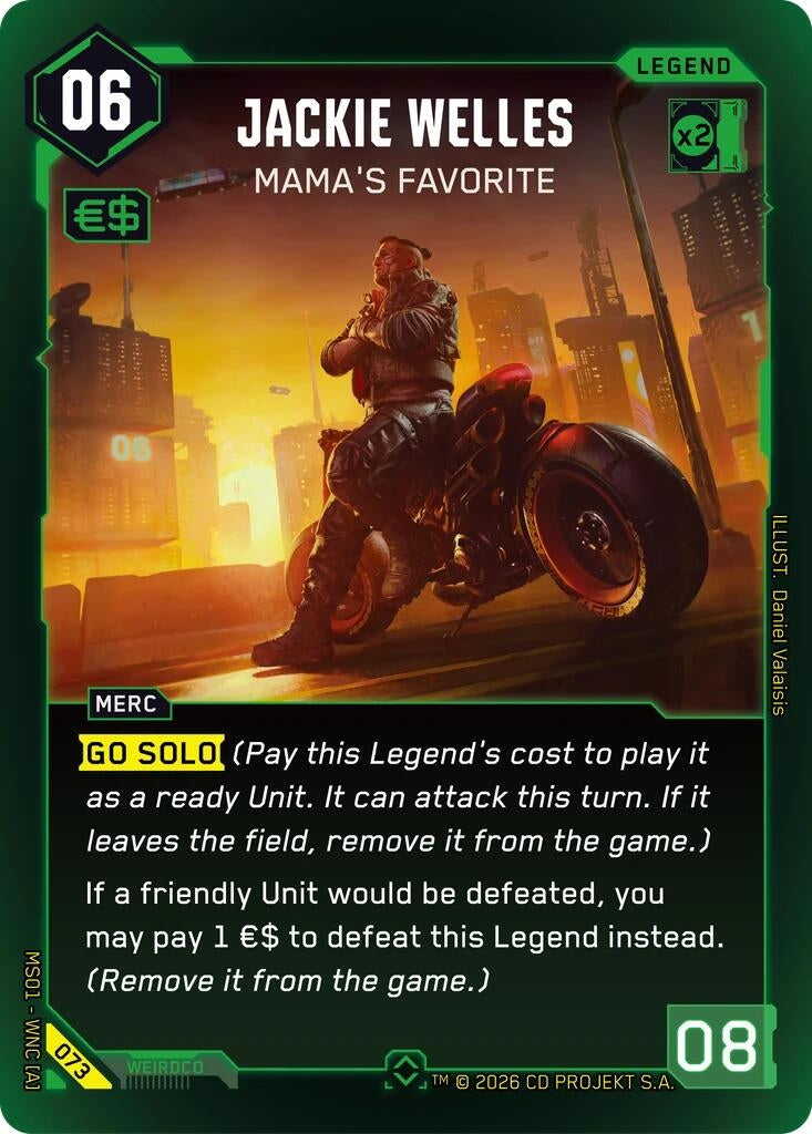 Image for Jackie Welles - Mama's Favorite (Rare) (073) (Welcome to Night City - Retail) - Cyberpunk TCG