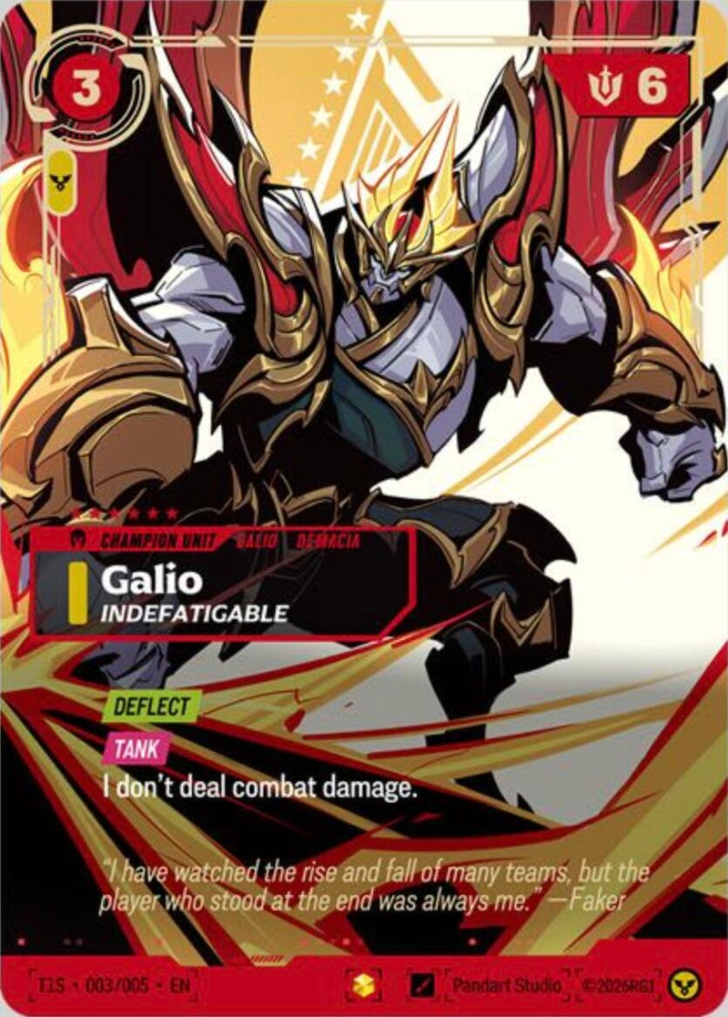 Image for Galio, Indefatigable (T1 Worlds Champion Signature Edition Bundle) (T1S 003/005) (T1 2025 Worlds Champion Bundles) (T12025) - Riftbound: League of Legends Trading Card Game