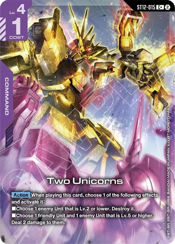 Image for Two Unicorns (C+) (ST12-015) (Starter Deck 12: Raging Onslaught) (ST12) - Gundam Card Game