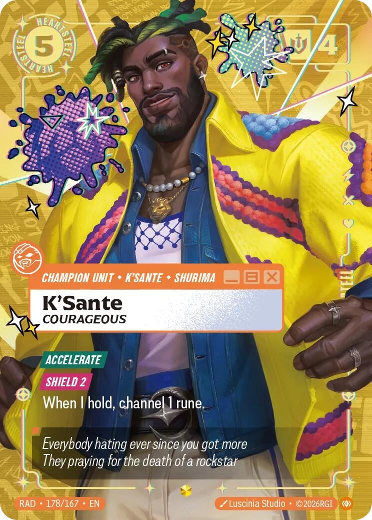 Image for K'Sante, Courageous (Overnumbered) (178/167) (Radiance) (RAD) - Riftbound: League of Legends Trading Card Game