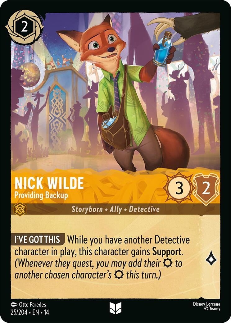 Image for Nick Wilde - Providing Backup (25/204) (Hyperia City) (14) - Disney Lorcana