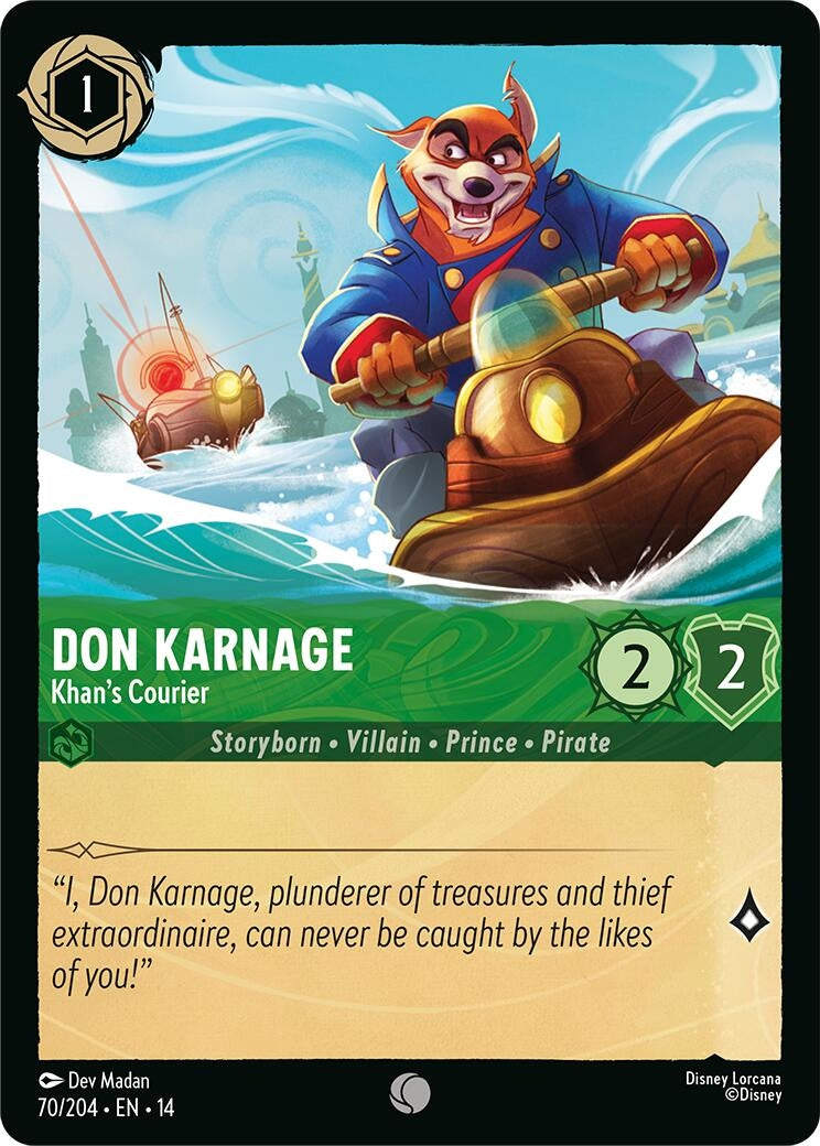 Image for Don Karnage - Khan's Courier (70/204) (Hyperia City) (14) - Disney Lorcana