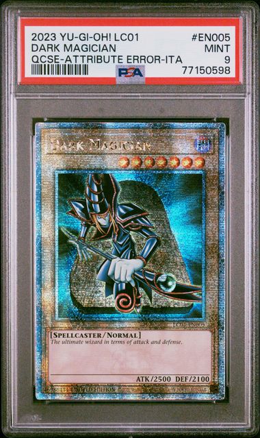 DARK MAGICIAN QCSE-ATTRIBUTE ERROR-ITA 2023 YU-GI-OH! LC01-LEGENDARY COLLECTION: 25TH ANNIVERSARY EDITION PSA 9