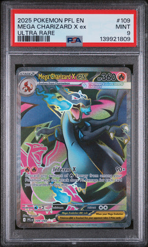 PSA 9 - MEGA CHARIZARD X ex ULTRA RARE 2025 POKEMON PFL EN-PHANTASMAL FLAMES