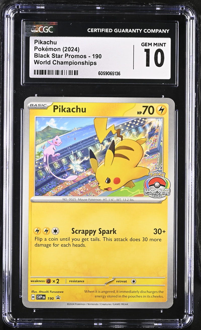 CGC 10 - PikachuPokemon (2024)Black Star Promos - 190World Championships
