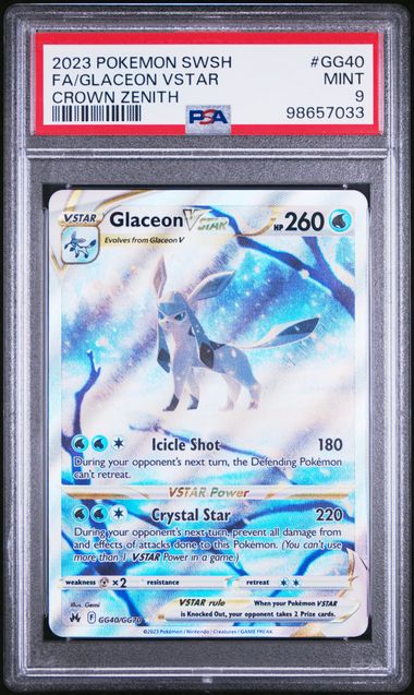 FA/GLACEON VSTAR CROWN ZENITH 2023 POKEMON SWORD AND SHIELD CROWN ZENITH PSA 9