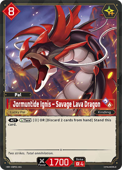 Image for Jormuntide Ignis – Savage Lava Dragon (EBP01-001) (Booster Pack "Dawn of Palpagos") (EBP01) - Palworld Official Card Game