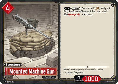 Image for Mounted Machine Gun (EBP01-015) (Booster Pack "Dawn of Palpagos") (EBP01) - Palworld Official Card Game